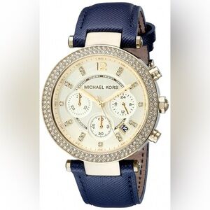 Michael Kors Parker Chronograph Glitz watch, champagne dial with crystal accents